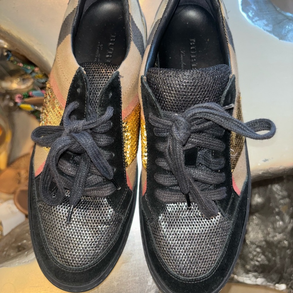 Burberry Black and Gold Sneakers